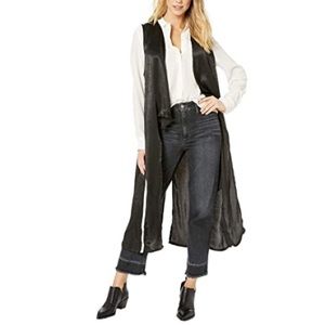 Steve Madden Black/White Cast Away Duster Vest